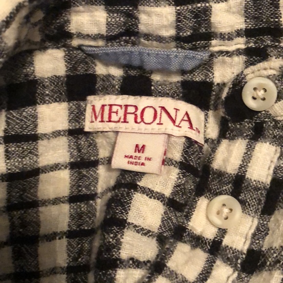 Off white and black plaid shirt - Picture 7 of 8